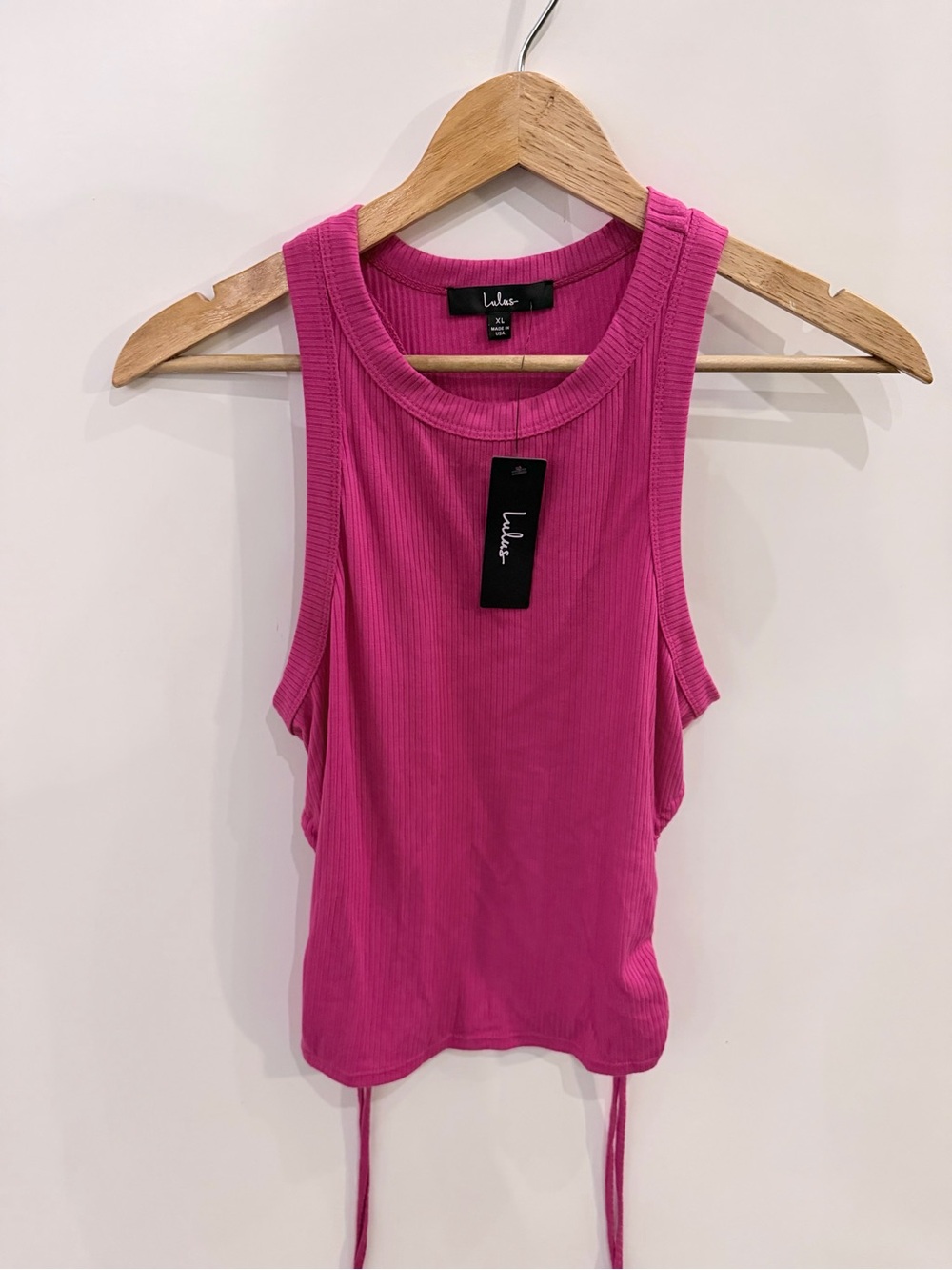 Lulus Hot Pink Ribbed Side-Cut Tank - Picture 7 of 8